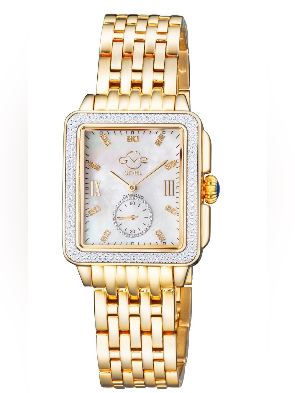 GV2 Bari Diamond Gold-Tone Women's Watch with Mother-of-Pearl Dial